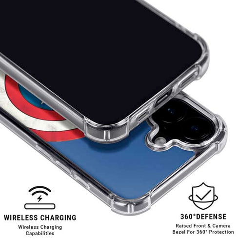 Marvel Captain America Shield iPhone 16 Clear Case